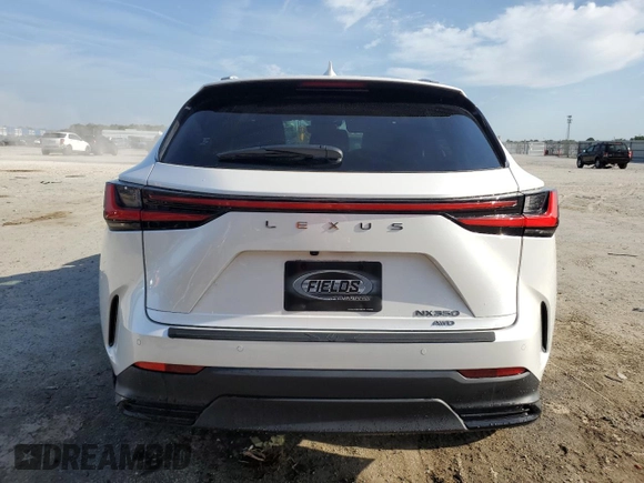 2025 Lexus NX with VIN JTJGGCEZ5S5010402, listed as a Copart auction lot 53383255 with 12,499 mi miles and Salvage Title. Bid and sale history available at carsss.com. Image 6.
