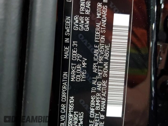 2023 Volvo XC60 Ultimate Dark Theme z VIN YV4L12RX9P1195104, wystawiony jako Copart lot #55627895 z przebiegiem 78 880 mil mil oraz Nie do naprawy • Non repairable. Historia ofert i sprzedaży dostępna na DreamBid. Obrazek 14.