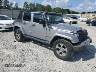 2018 Jeep Wrangler JK Unlimited Sahara with VIN 1C4HJWEG5JL801886, listed as a Copart auction lot 73849454 with 111,016 mi miles and Salvage Title. Bid and sale history available at carsss.com. Image 4.