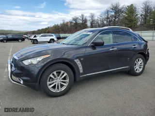 2017 Infiniti QX70 with VIN JN8CS1MU4HM142452, listed as a Copart auction lot 53064715 with 55,181 mi miles and Salvage Title. Bid and sale history available at carsss.com. Image 1.