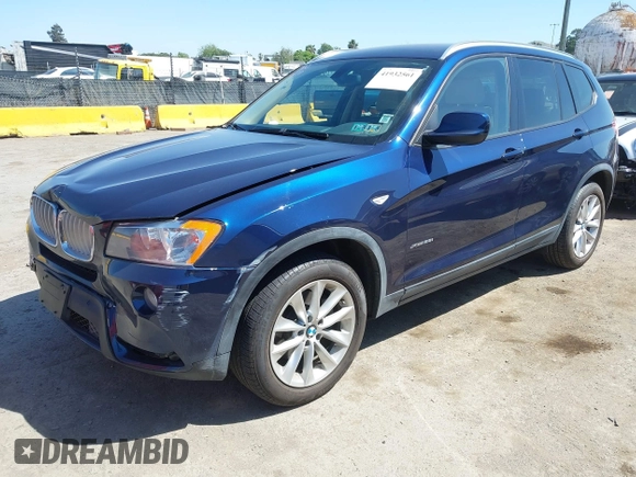 2014 BMW X3 xDrive28i with VIN 5UXWX9C5XE0D33090, listed as a IAAI auction lot 41932561 with 42,783 mi miles and . Bid and sale history available at DreamBid. Image 2.