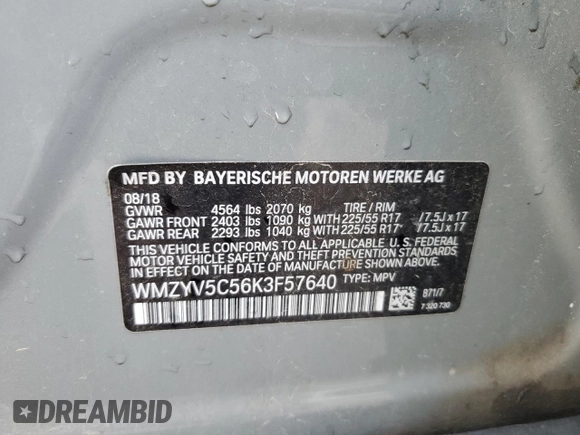 2019 MINI Countryman Cooper with VIN WMZYV5C56K3F57640, listed as a Copart auction lot 81803204 with 66,422 mi miles and Salvage Title. Bid and sale history available at carsss.com. Image 13.