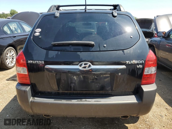 2007 Hyundai Tucson SE with VIN KM8JN12D27U670059, listed as a Copart auction lot 66517934 with 205,893 mi miles and Salvage Title. Bid and sale history available at carsss.com. Image 6.