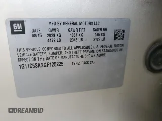 2016 Chevrolet Malibu LT with VIN 1G11C5SA2GF125225, listed as a Copart auction lot 42631435 with 188,001 mi miles and Salvage Title. Bid and sale history available at carsss.com. Image 14.