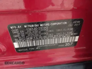 2018 Mitsubishi Outlander Sport SE 2.4 with VIN JA4AR3AW2JZ033877, listed as a IAAI auction lot 41410301 with 117,556 mi miles. Bid and sale history available at carsss.com. Image 9.