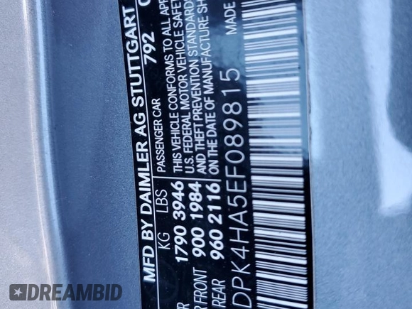 2014 Mercedes-Benz SLK 250 with VIN WDDPK4HA5EF089815, listed as a Copart auction lot 51697285 with 85,427 mi miles and Salvage title. Bid and sale history available at DreamBid. Image 13.