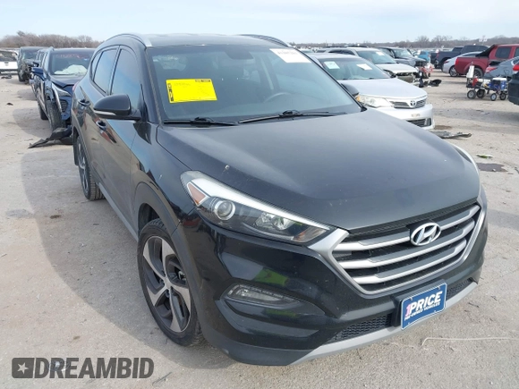2018 Hyundai Tucson Sport with VIN KM8J33AL7JU772152, listed as a IAAI auction lot 41285203 with 87,188 mi miles. Bid and sale history available at carsss.com. Image 1.