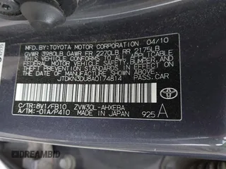 2010 Toyota Prius II z VIN JTDKN3DU8A0174814, wystawiony jako IAAI lot #42131628 z przebiegiem 70 681 mil mil oraz . Historia ofert i sprzedaży dostępna na DreamBid. Obrazek 9.