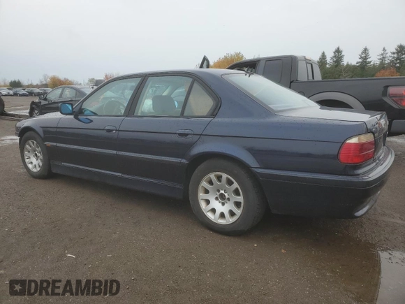 2000 BMW 7 Series 740i with VIN WBAGG8345YDN76725, listed as a Copart auction lot 78261524 with Not Provided miles and Salvage Title. Bid and sale history available at DreamBid. Image 2.