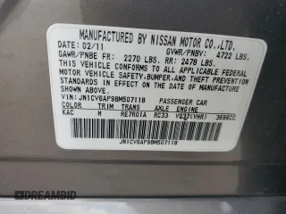 2011 Infiniti G37 Journey with VIN JN1CV6AP9BM507118, listed as a Copart auction lot 72356254 with 114,441 mi miles and Salvage Title. Bid and sale history available at DreamBid. Image 13.