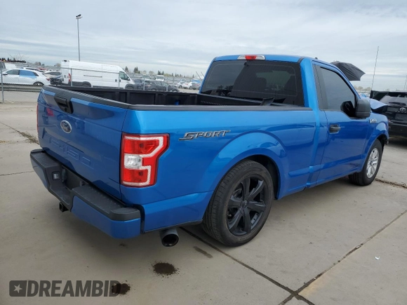 2020 Ford F-150 XL with VIN 1FTMF1C54LKF27495, listed as a Copart auction lot 50163175 with 113,897 mi miles and Salvage Title. Bid and sale history available at carsss.com. Image 3.