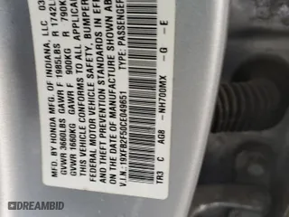 2012 Honda Civic Sdn LX with VIN 19XFB2F50CE049651, listed as a Copart auction lot 52741895 with 133,108 mi miles and Salvage Title. Bid and sale history available at carsss.com. Image 12.
