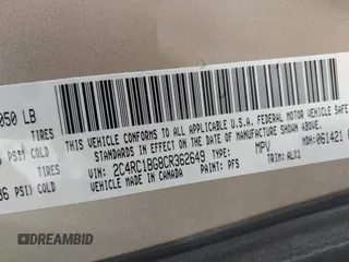 2012 Chrysler Town & Country Touring with VIN 2C4RC1BG8CR362649, listed as a IAAI auction lot 41929036 with 162,870 mi miles. Bid and sale history available at carsss.com. Image 9.