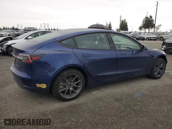 2022 Tesla Model 3 Long Range with VIN 5YJ3E1EB1NF341432, listed as a Copart auction lot 53467975 with 38,184 mi miles and Salvage Title. Bid and sale history available at DreamBid. Image 3.