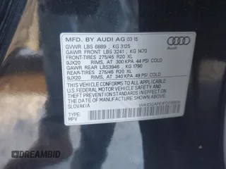 2015 Audi Q7 3.0T S line Prestige with VIN WA1DGAFE1FD019934, listed as a Copart auction lot 88426275 with 198,386 mi miles and Salvage Title. Bid and sale history available at carsss.com. Image 12.