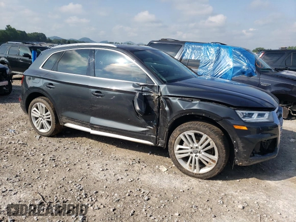 2019 Audi Q5 Premium Plus with VIN WA1BNAFY0K2066434, listed as a Copart auction lot 59843625 with 52,591 mi miles and Salvage title. Bid and sale history available at DreamBid. Image 4.