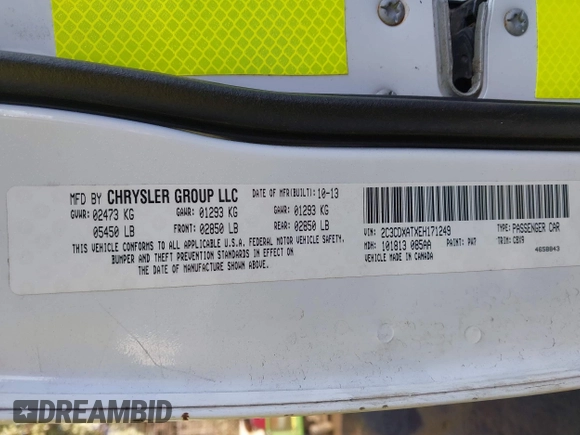 2014 Dodge Charger Police with VIN 2C3CDXATXEH171249, listed as a IAAI auction lot 40987920 with Not Provided miles and . Bid and sale history available at DreamBid. Image 9.