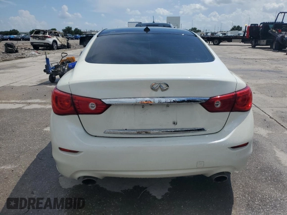 2014 Infiniti Q50 with VIN JN1BV7AP9EM683494, listed as a Copart auction lot 61565545 with Not provided miles and Salvage title. Bid and sale history available at DreamBid. Image 6.