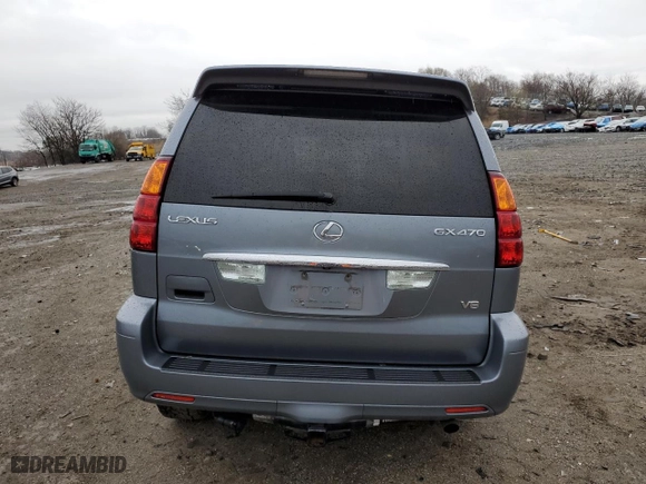 2005 Lexus GX 470 with VIN JTJBT20X250087140, listed as a Copart auction lot 48813305 with 282,121 mi miles and Salvage Title. Bid and sale history available at carsss.com. Image 6.