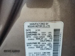 2003 Infiniti FX Options with VIN JNRAS08W53X204134, listed as a Copart auction lot 86943224 with 243,242 mi miles and Non Repairable. Bid and sale history available at DreamBid. Image 15.