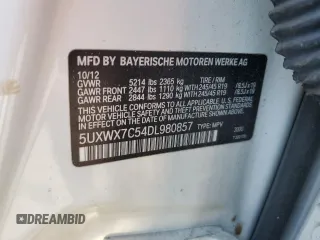 2013 BMW X3 xDrive35i with VIN 5UXWX7C54DL980857, listed as a Copart auction lot 52776115 with 88,363 mi miles and Salvage Title. Bid and sale history available at DreamBid. Image 13.