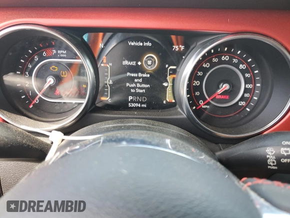 2018 Jeep Wrangler Unlimited Rubicon z VIN 1C4HJXFN3JW176213, wystawiony jako Copart lot #53963755 z przebiegiem 53 094 mil mil oraz Szkoda całkowita • Salvage title. Historia ofert i sprzedaży dostępna na DreamBid. Obrazek 9.