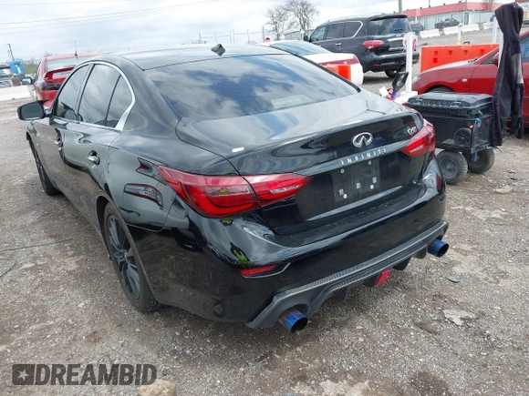 2018 Infiniti Q50 3.0t LUXE with VIN JN1EV7AP1JM355638, listed as a IAAI auction lot 41954052 with 66,663 mi miles. Bid and sale history available at carsss.com. Image 3.