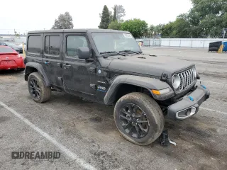 2024 Jeep Wrangler Sahara with VIN 1C4RJXP6XRW168603, listed as a Copart auction lot 59056565 with 5,625 mi miles and Non repairable. Bid and sale history available at DreamBid. Image 4.
