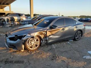 2015 Infiniti Q50 Premium with VIN JN1BV7AP3FM336177, listed as a Copart auction lot 50876135 with 102,126 mi miles and Non Repairable. Bid and sale history available at carsss.com. Image 1.