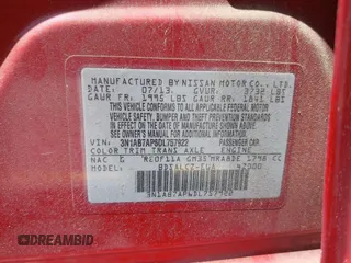 2013 Nissan Sentra S with VIN 3N1AB7AP6DL757922, listed as a IAAI auction lot 42177934 with 116,530 mi miles and . Bid and sale history available at DreamBid. Image 9.