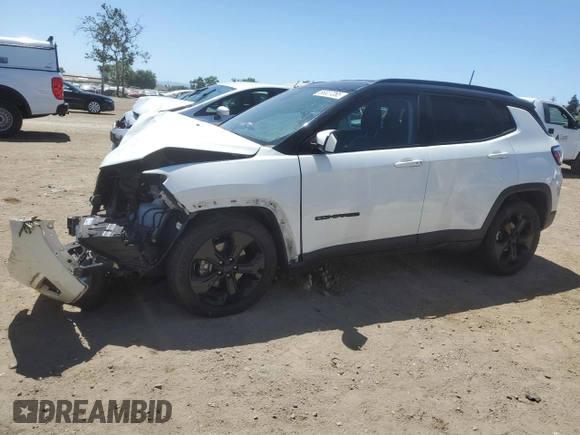 2021 Jeep Compass Latitude with VIN 3C4NJCBB5MT555862, listed as a Copart auction lot 56327265 with 74,842 mi miles and Salvage title. Bid and sale history available at DreamBid. Image 1.