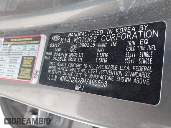 2017 Kia Soul with VIN KNDJN2A28H7495553, listed as a IAAI auction lot 40974023 with 110,407 mi miles. Bid and sale history available at carsss.com. Image 9.