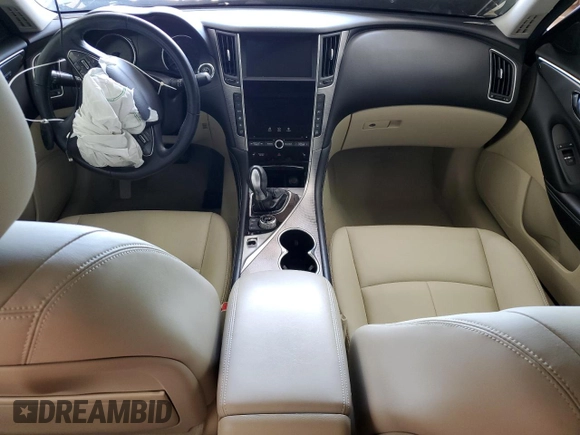 2016 Infiniti Q50 with VIN JN1EV7AR0GM341143, listed as a Copart auction lot 52911345 with 93,663 mi miles and Salvage Title. Bid and sale history available at DreamBid. Image 8.
