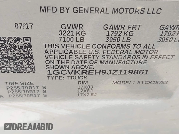 2018 Chevrolet Silverado 1500 LT with VIN 1GCVKREH9JZ119861, listed as a IAAI auction lot 42016088 with 91,176 mi miles and . Bid and sale history available at DreamBid. Image 9.