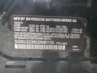 2016 BMW X6 xDrive35i z VIN 5UXKU2C56G0N80105, wystawiony jako Copart lot #46983345 z przebiegiem 99 913 mil mil oraz Szkoda całkowita • Salvage title. Historia ofert i sprzedaży dostępna na DreamBid. Obrazek 16.