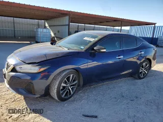 2020 Nissan Maxima SV with VIN 1N4AA6CV8LC362582, listed as a Copart auction lot 41818025 with 77,243 mi miles and Salvage Title. Bid and sale history available at carsss.com. Image 1.