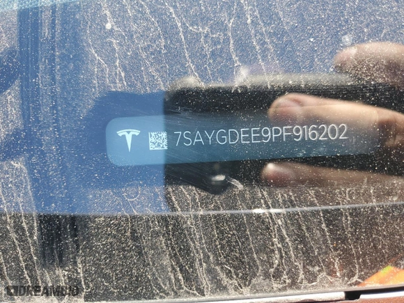 2023 Tesla Model Y Long Range with VIN 7SAYGDEE9PF916202, listed as a Copart auction lot 46614805 with 14,743 mi miles and Salvage Title. Bid and sale history available at carsss.com. Image 16.