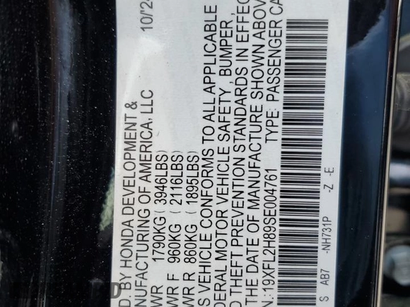 2025 Honda Civic Sport z VIN 19XFL2H89SE004761, wystawiony jako Copart lot #53711725 z przebiegiem 2 024 mil mil oraz Szkoda całkowita • Salvage title. Historia ofert i sprzedaży dostępna na DreamBid. Obrazek 13.