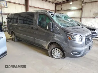 2023 Ford Transit Passenger XL with VIN 1FBAX9YG7PKA99683, listed as a Copart auction lot 72123694 with 21,370 mi miles and Salvage Title. Bid and sale history available at DreamBid. Image 4.