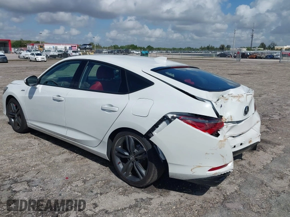 2024 Acura Integra w/A-Spec Package with VIN 19UDE4H32RA025760, listed as a IAAI auction lot 41923473 with 6,448 mi miles and . Bid and sale history available at DreamBid. Image 3.