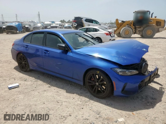 2023 BMW 3 Series 330i with VIN 3MW69FF00P8D04288, listed as a Copart auction lot 57181315 with 35,461 mi miles and Salvage title. Bid and sale history available at DreamBid. Image 4.