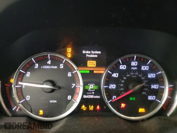 2019 Acura TLX w/A-Spec Pkg with VIN 19UUB1F62KA002053, listed as a Copart auction lot 46813715 with 64,280 mi miles and Salvage title. Bid and sale history available at DreamBid. Image 9.