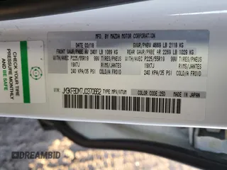 2018 Mazda CX-5 Grand Touring with VIN JM3KFBDM7J0370662, listed as a Copart auction lot 48602585 with 67,875 mi miles and Salvage Title. Bid and sale history available at DreamBid. Image 13.