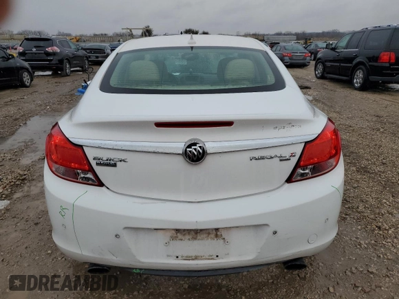 2011 Buick Regal CXL Turbo TO2 with VIN W04GW5EV6B1064503, listed as a Copart auction lot 82432824 with 138,571 mi miles and Salvage Title. Bid and sale history available at DreamBid. Image 6.