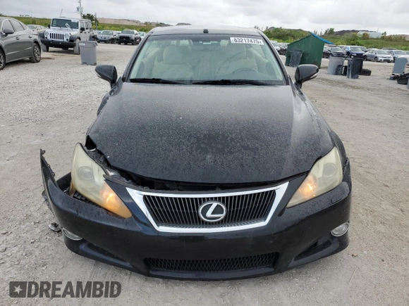 2010 Lexus IS 250 C with VIN JTHFF2C22A2502479, listed as a Copart auction lot 63217475 with 124,240 mi miles and Salvage title. Bid and sale history available at DreamBid. Image 5.
