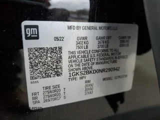 2022 GMC Yukon SLT with VIN 1GKS2BKD0NR290942, listed as a Copart auction lot 82338794 with 26,392 mi miles and Salvage Title. Bid and sale history available at carsss.com. Image 15.