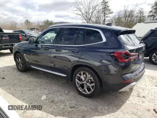 2022 BMW X3 xDrive30i with VIN 5UX53DP07N9K59614, listed as a Copart auction lot 45942415 with 27,961 mi miles and Salvage Title. Bid and sale history available at DreamBid. Image 2.