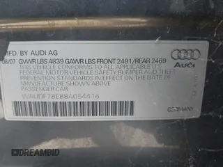 2008 Audi A4 2.0T с VIN WAUDF78E88A054416, выставлен на аукционе IAAI как лот 42496602 с пробегом 170 605 миль миль и . История ставок и продаж доступна на DreamBid. Изображение 9.
