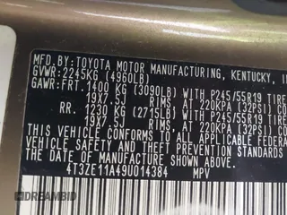 2009 Toyota Venza z VIN 4T3ZE11A49U014384, wystawiony jako IAAI lot #42455589 z przebiegiem 214 524 mil mil oraz . Historia ofert i sprzedaży dostępna na DreamBid. Obrazek 9.