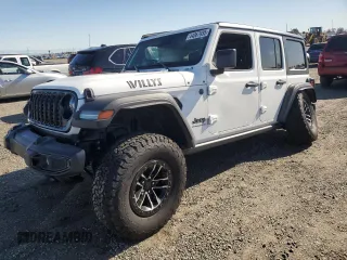 2024 Jeep Wrangler Willys с VIN 1C4RJXDGXRW263627, выставлен на аукционе Copart как лот 44067935 с пробегом 820 миль миль и Списание • Salvage title. История ставок и продаж доступна на DreamBid. Изображение 1.